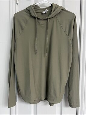 Women’s Olive Green Lightweight Hooded Pullover